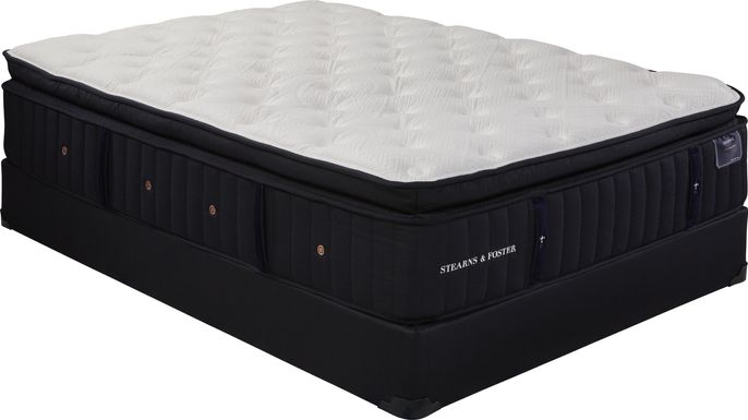 Stearns and Foster Cassatt Lux Extra Firm Euro Pillow Top Low Profile King Mattress Set