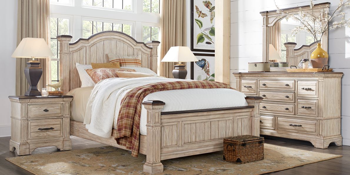 Cream queen store bedroom set