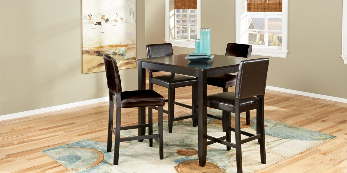 Sunset View Brown Cherry Pc Counter Height Dining Set with Brown