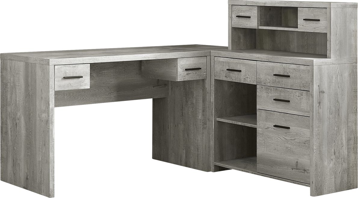 Grey wood store office desk