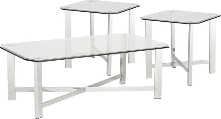 Teagan Chrome 3 Pc Table Set