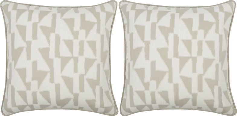 Tessa Peak Parchment Indoor/Outdoor Accent Pillow, Set of Two