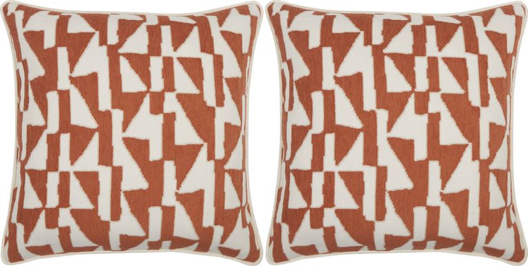 Tessa Peak Terracotta Indoor/Outdoor Accent Pillow, Set of Two