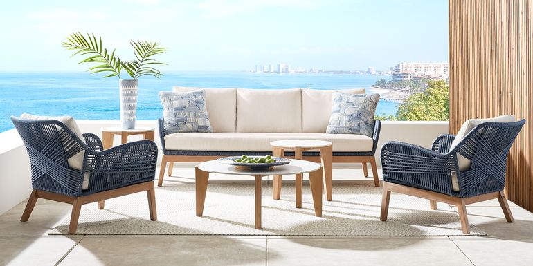 Tessere Blue 5 Pc Outdoor Seating Set