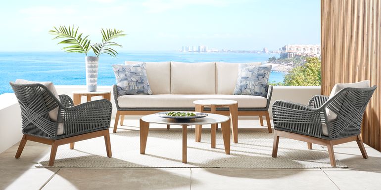 Tessere Gray 5 Pc Outdoor Seating Set