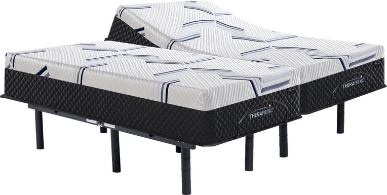 Therapedic Seville Split King Mattress with Head Up Only Base