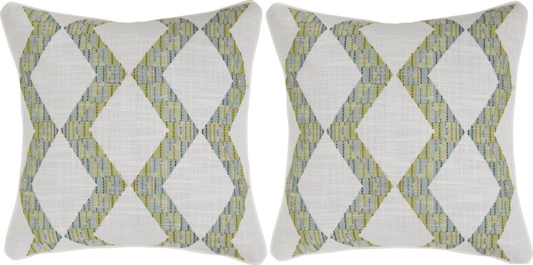 Toshi Capri Celadon Indoor/Outdoor Accent Pillows, Set of 2