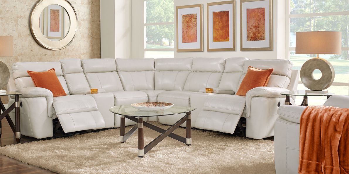 Leather square online sectional