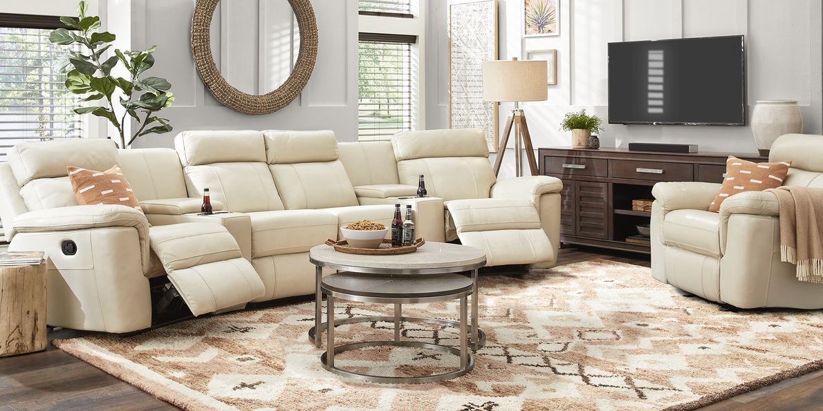 Trafalgar square reclining on sale leather sectional