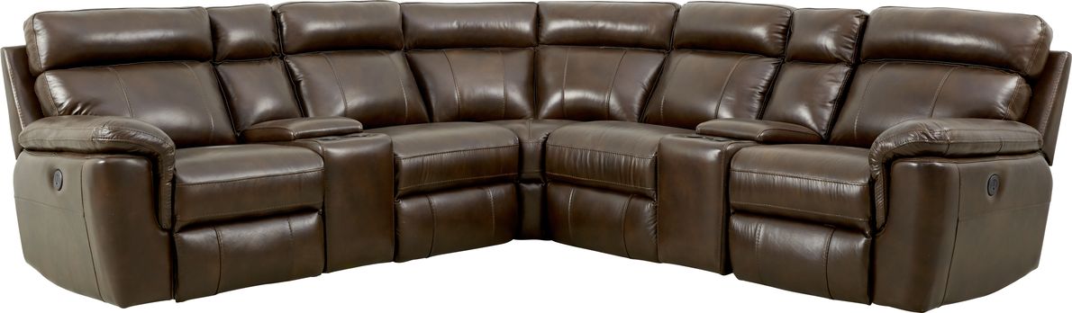 Trafalgar square store reclining leather sectional