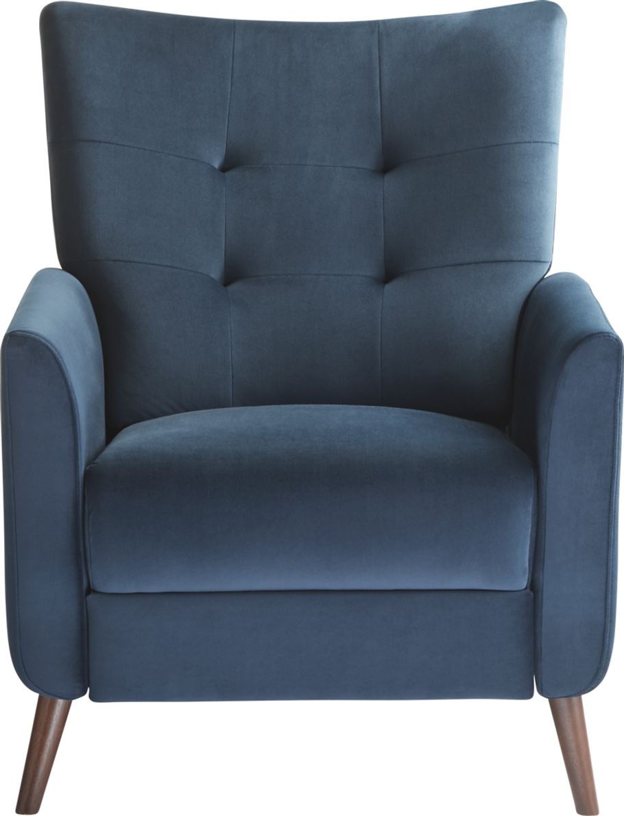Tressa Lane Microfiber Midnight Blue Pushback Recliner