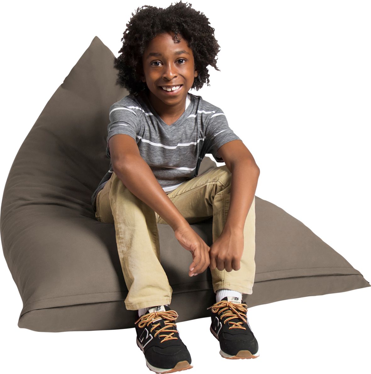 Kids Triform Beige Small Bean Bag Chair Rooms To Go