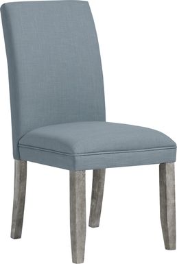 Tulip Blue Side Chair with Gray Legs