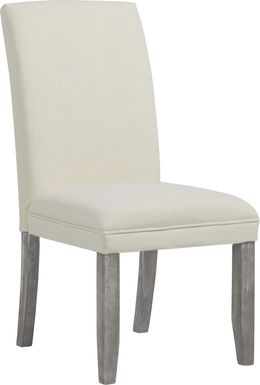 Tulip White Side Chair with Gray Legs