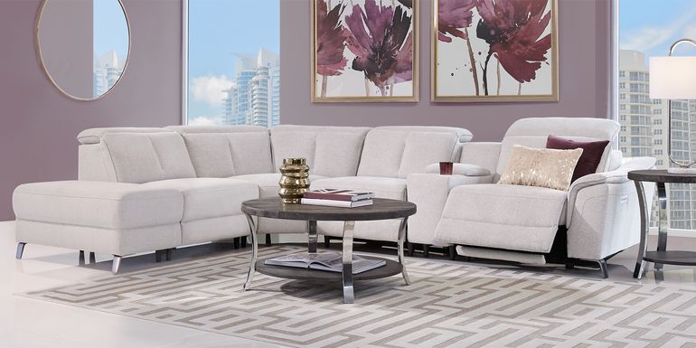 Turano Gray 9 Pc Dual Power Reclining Sectional Living Room