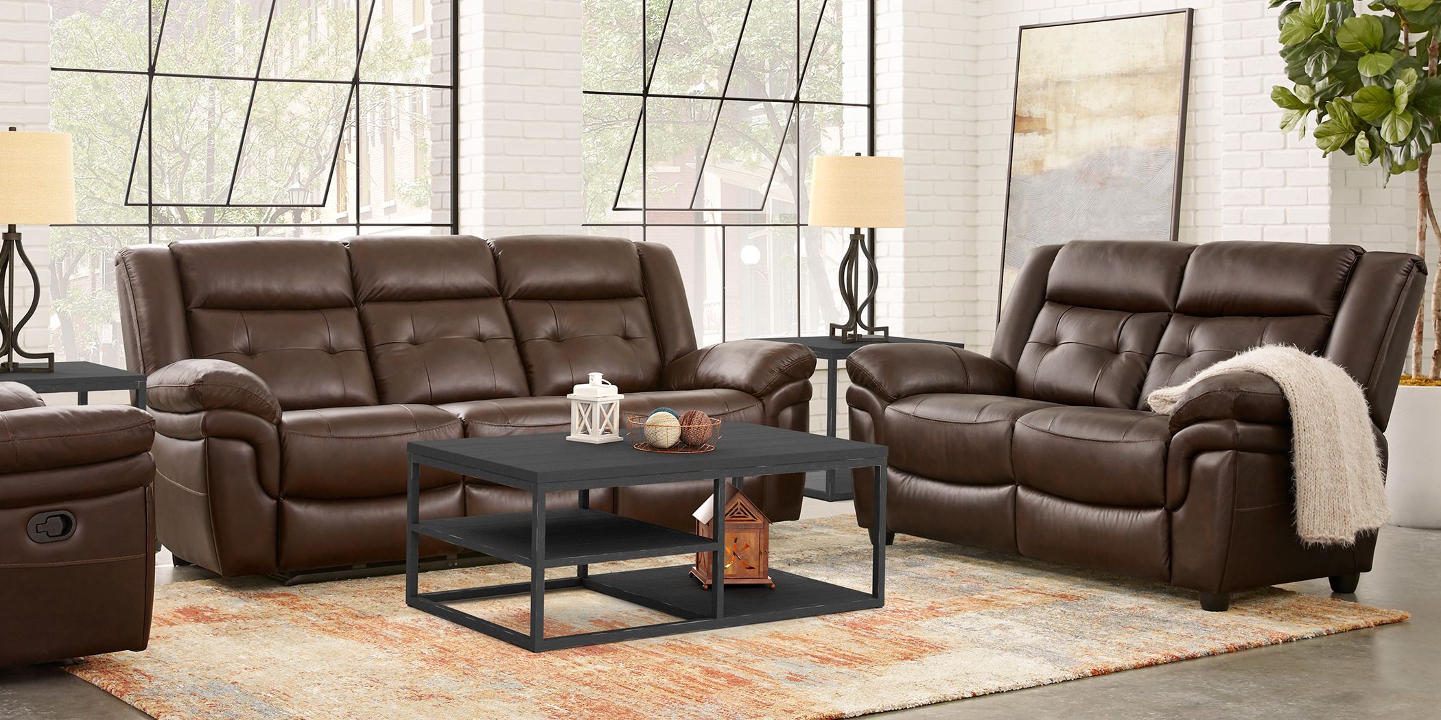 Ventoso reclining leather sofa clearance