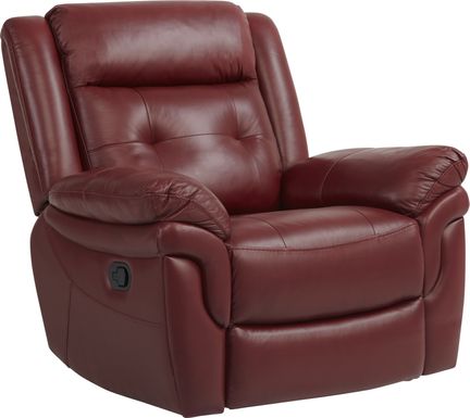 Ventoso Red Leather Glider Recliner