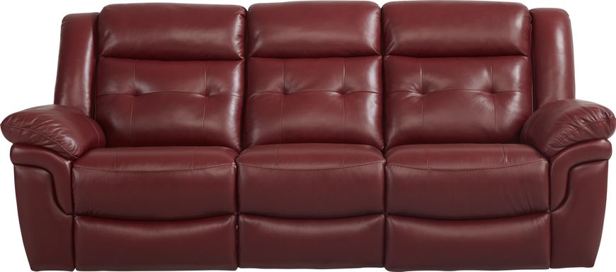 Ventoso Red Leather Power Reclining Sofa