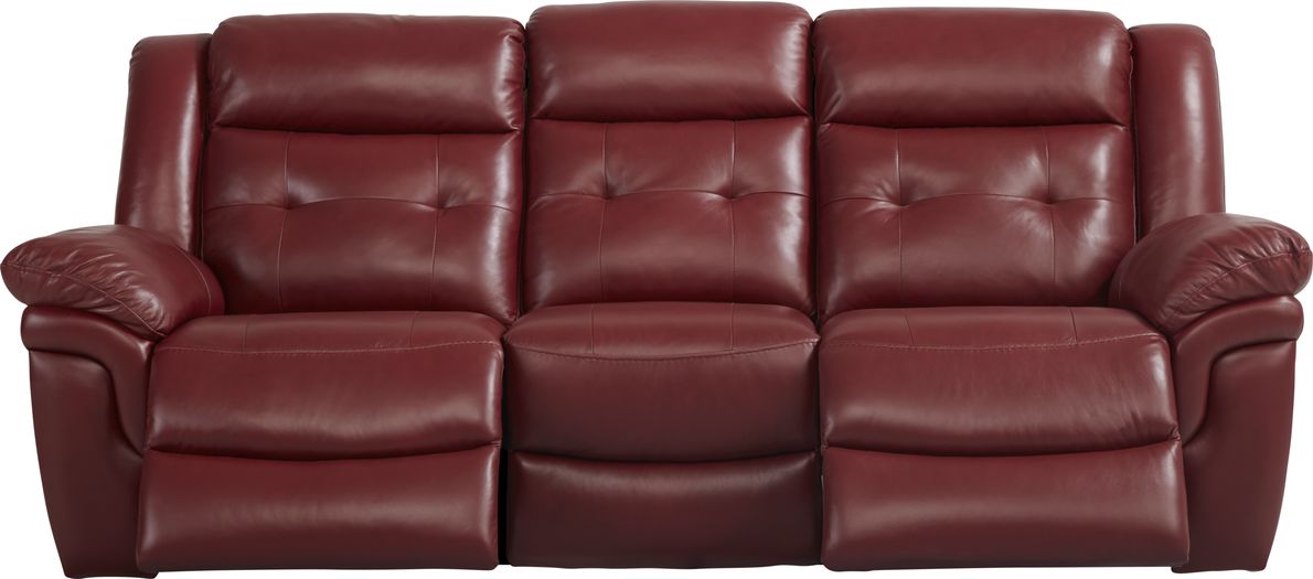 Ventoso red leather reclining sofa 2025