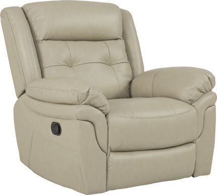 Ventoso Sand Leather Glider Recliner
