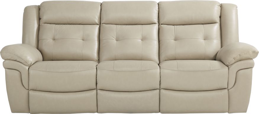 Ventoso Sand Leather Reclining Sofa