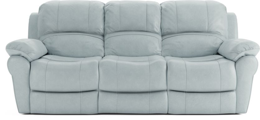 Vercelli Aqua Leather Power Reclining Sofa