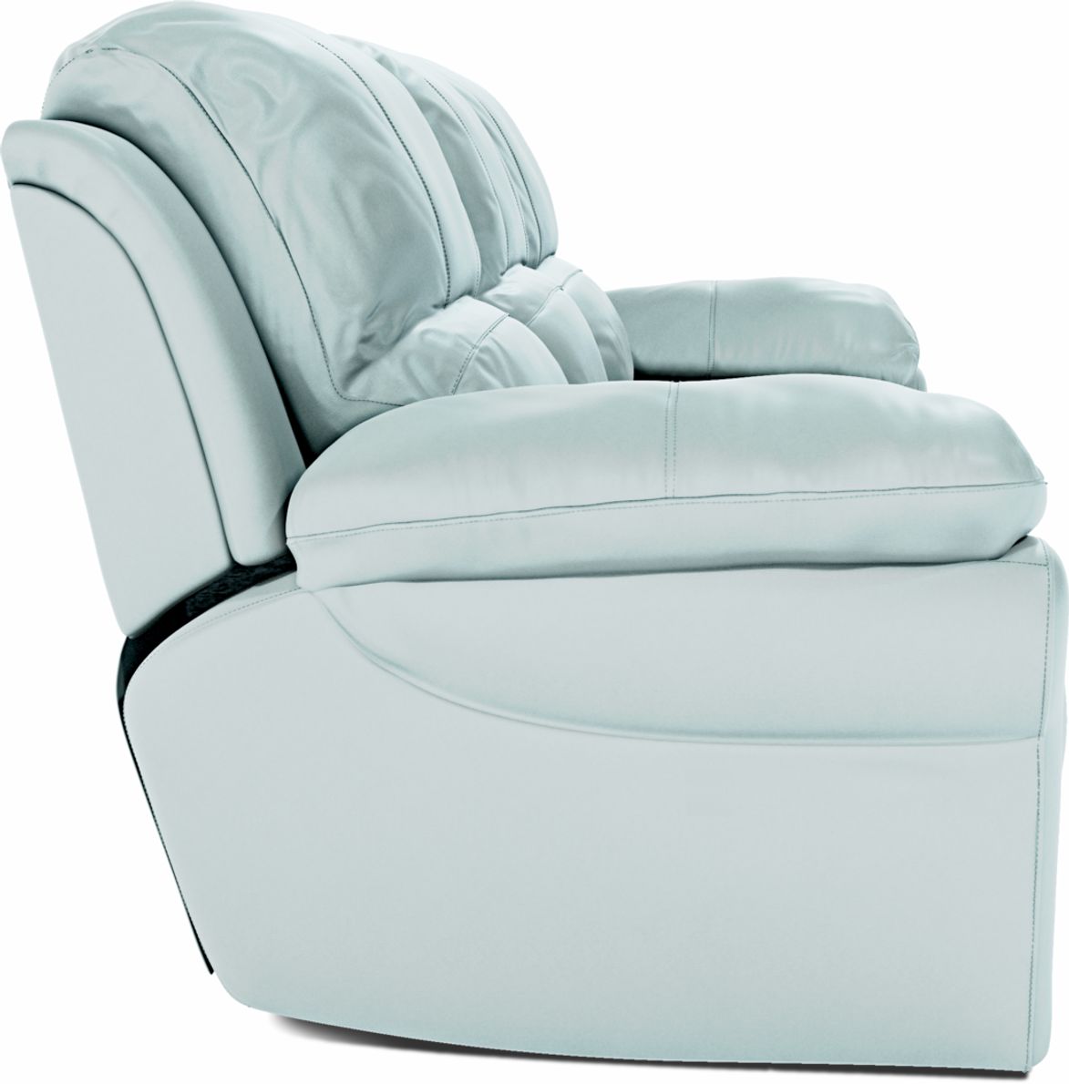 Aqua leather deals reclining sofa