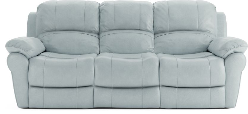 Vercelli Aqua Leather Reclining Sofa