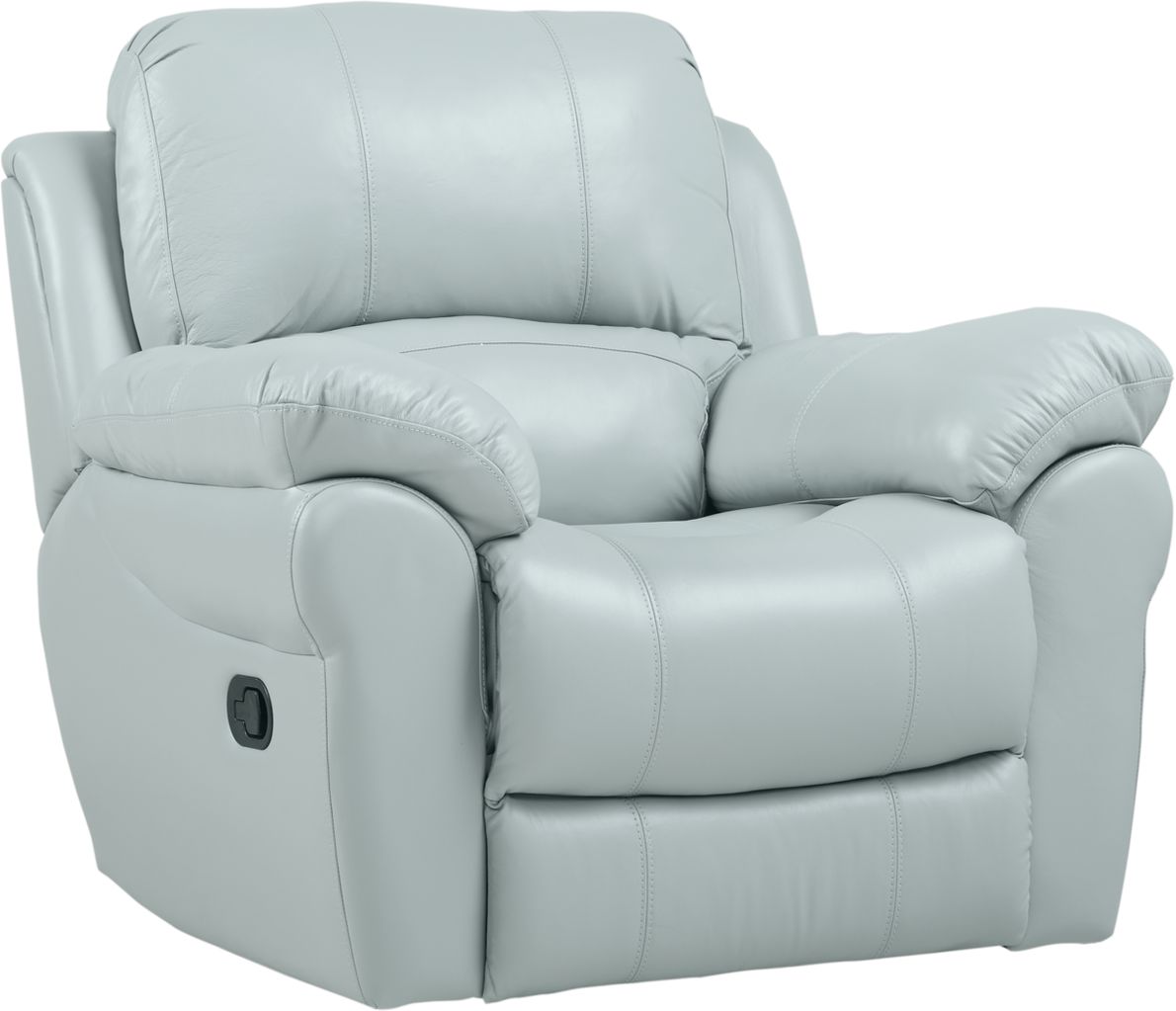 Aqua leather store recliner