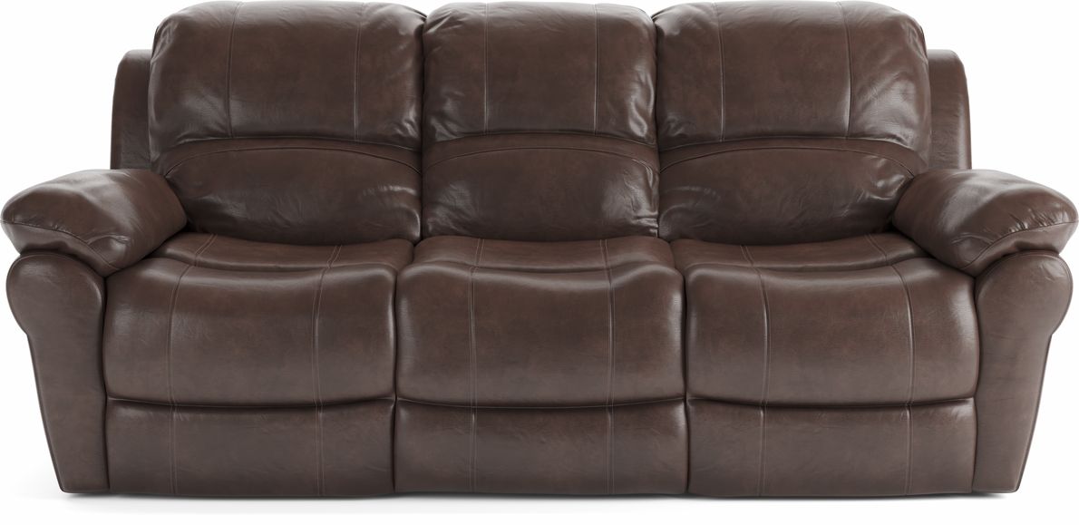 Vercelli brown store leather reclining sofa