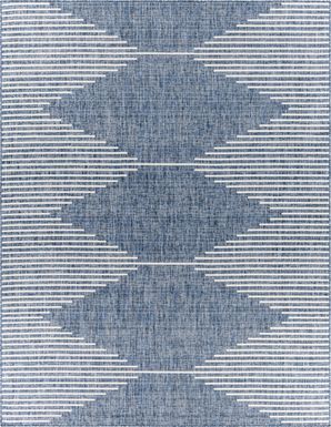 Verniere Blue 7'10 x 10'2 Indoor/Outdoor Rug