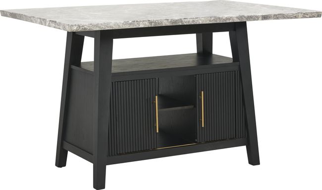 Viola Black Counter Height Marble Top Table