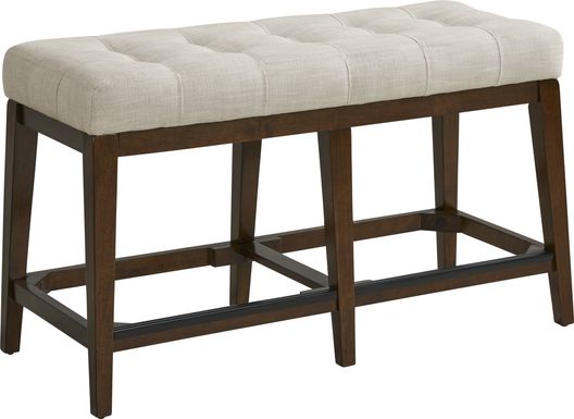 Walstead Place Beige Upholstered Counter Height Bench