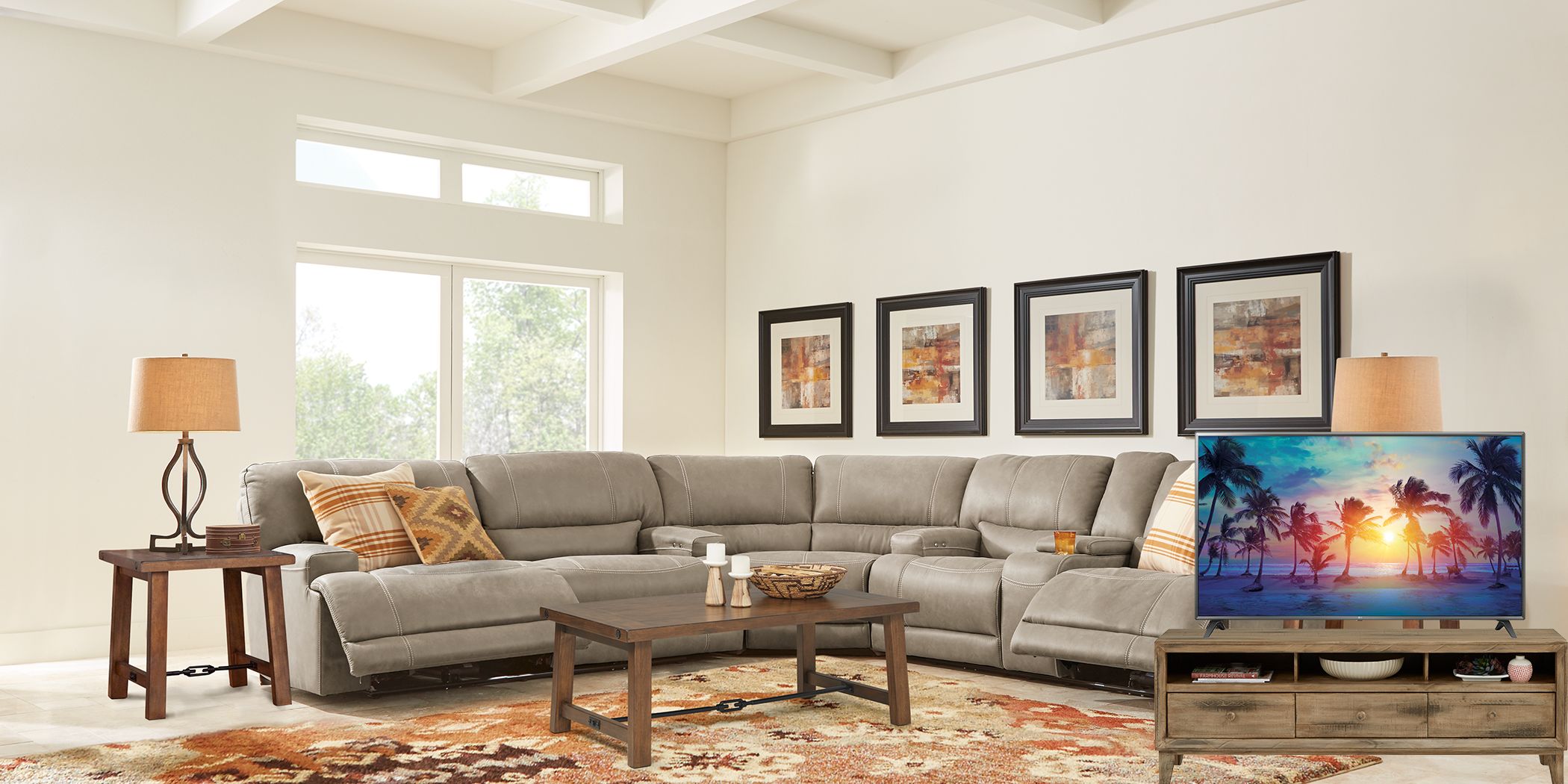 Warrendale beige deals power reclining sofa