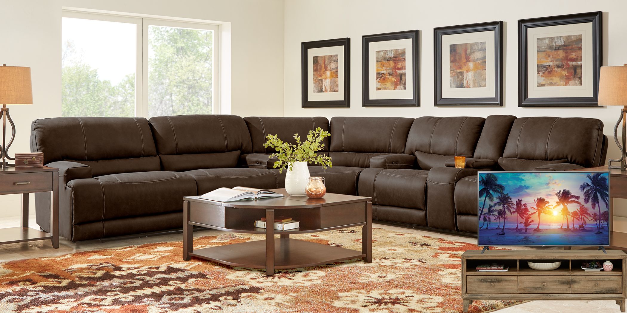 Warrendale power outlet reclining sectional