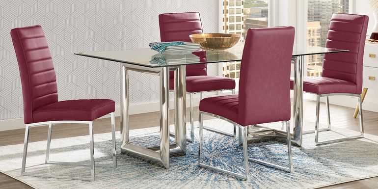 Waycroft Silver 5 Pc Dining Room with Bordeaux Chairs