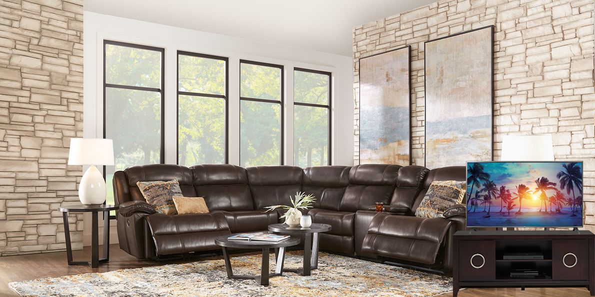 Leather on sale center sectional