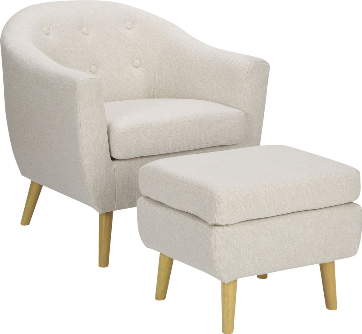 Westrivers Cream Accent Chair and Ottoman