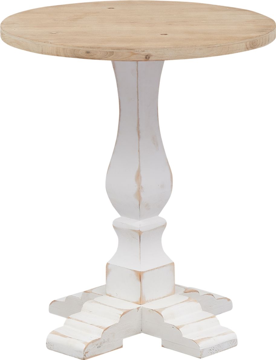 White pedestal accent deals table