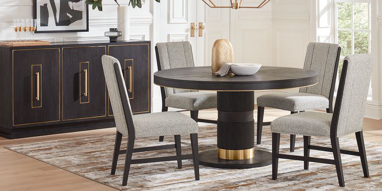 Wilshire Merlot 8 Pc Round Dining Room with Upholstered Chairs