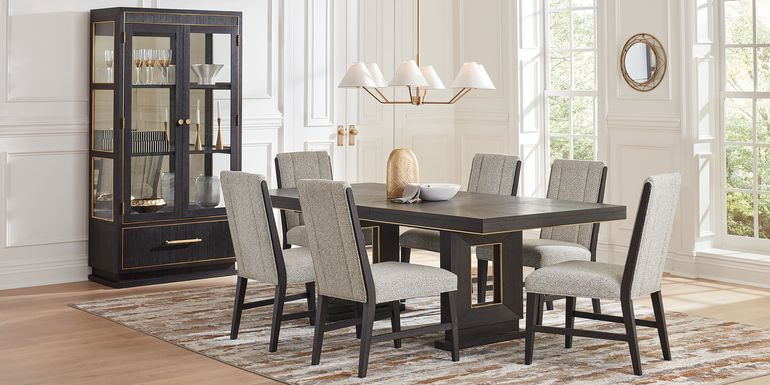 Wilshire Merlot 9 Pc Dining Room with Upholstered Chairs