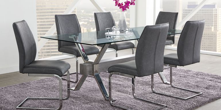 Wyndhall Chrome 5 Pc Rectangle Dining Room