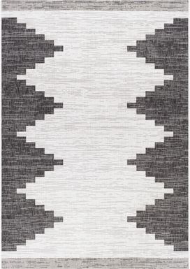 Yenna Black 7'10 x 10'2 Indoor/Outdoor Rug