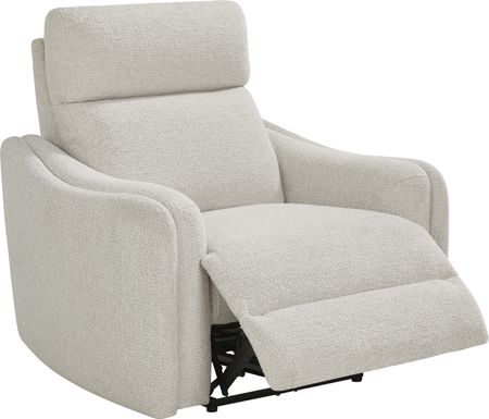 Yountville White Dual Power Recliner