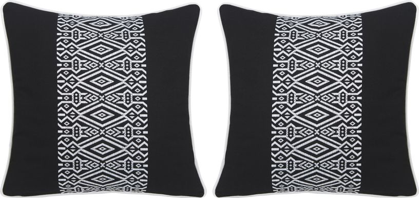 Zaraska Ebony Indoor/Outdoor Accent Pillow, Set of Two
